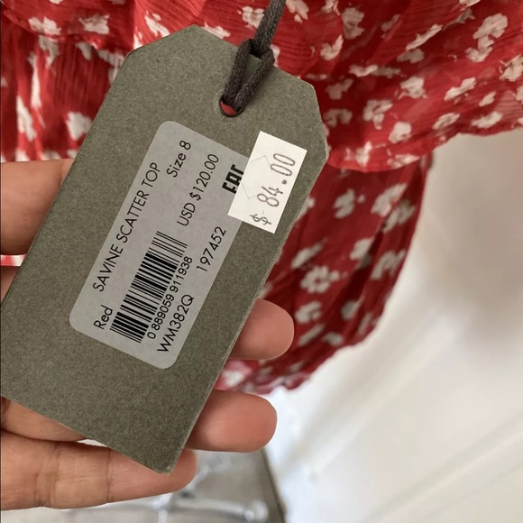 NWT- All Saints Savine Scatter Red Open Shoulder - Picture 10 of 11